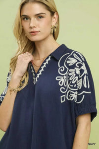 Umgee Floral Embroidered Sleeve Blouse 100100764601002 53 Affordable Fashion Under $100 Jerry's Apparel 