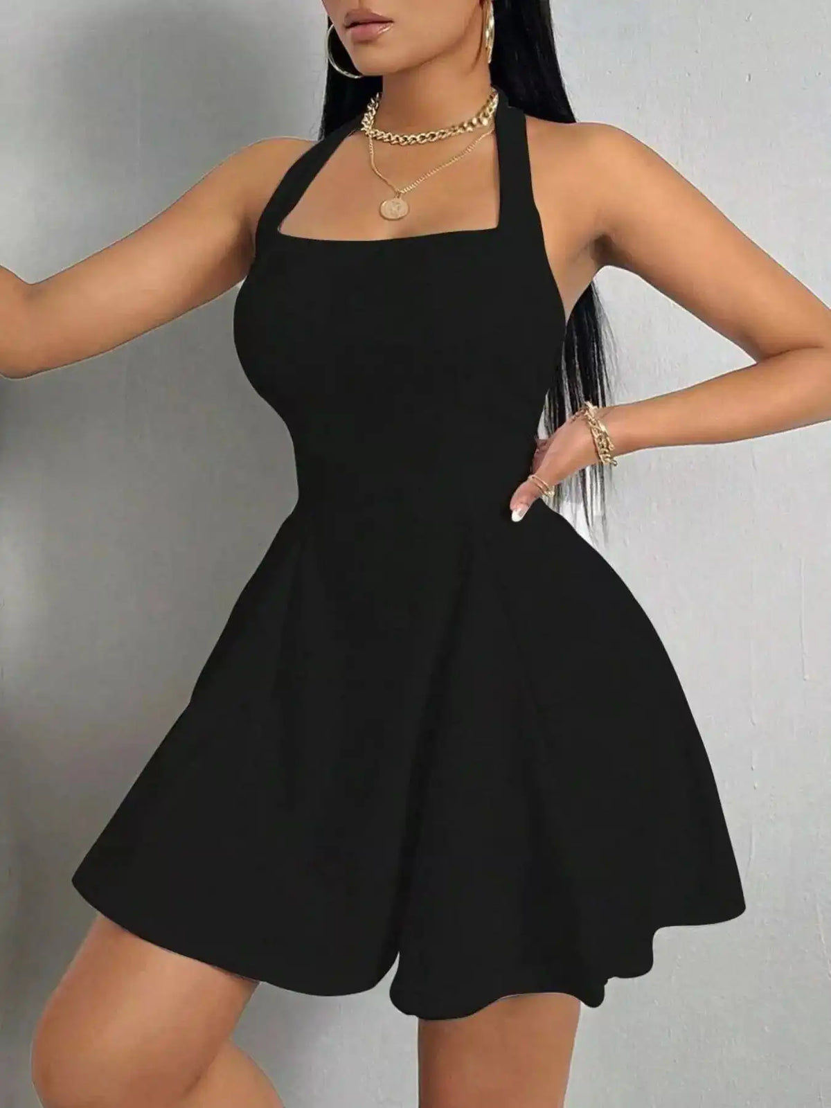Halter Neck Sleeveless A-Line Mini Dress 101001141853231 35 Gifts for Her Jerry's Apparel 