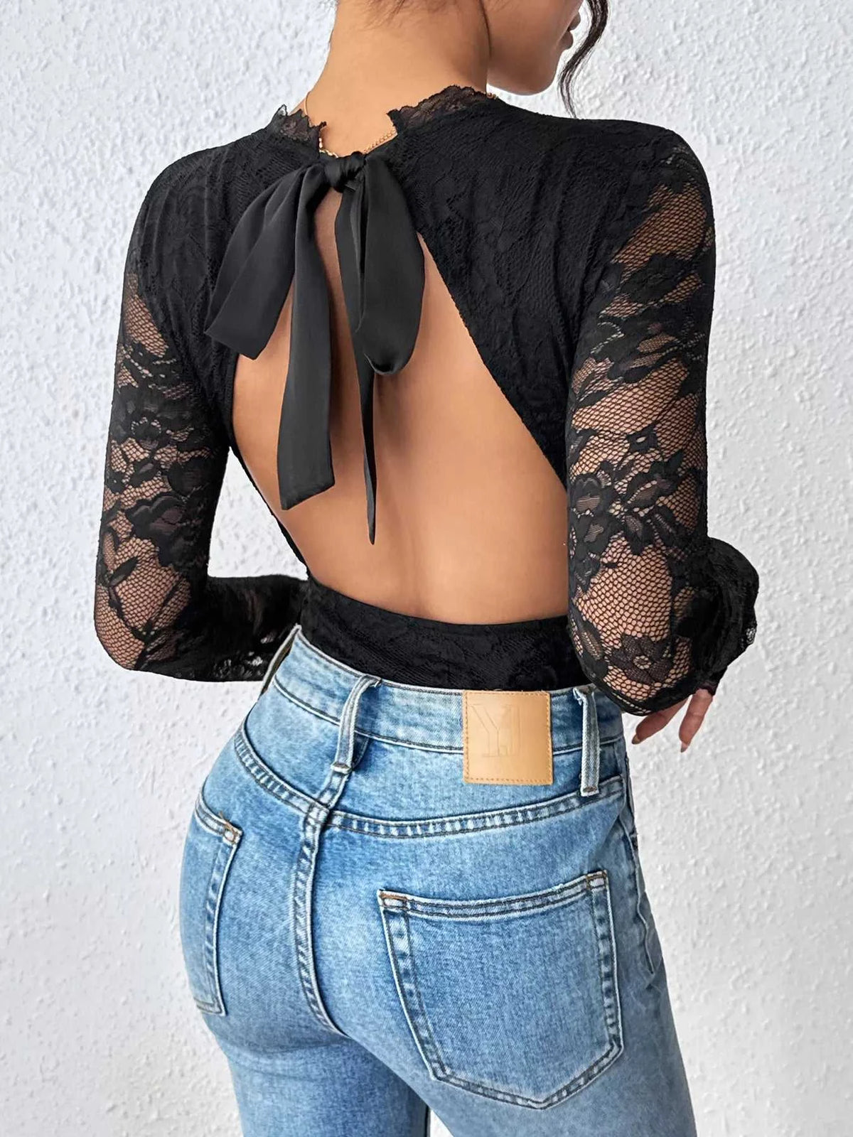 Lace Long Sleeve Bodysuit 100100692834207 38 Affordable Fashion Under $100 Jerry's Apparel 