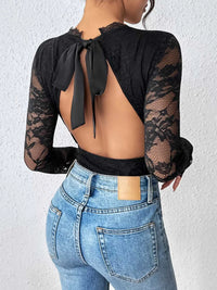 Lace Long Sleeve Bodysuit 100100692834207 38 Affordable Fashion Under $100 Jerry's Apparel 
