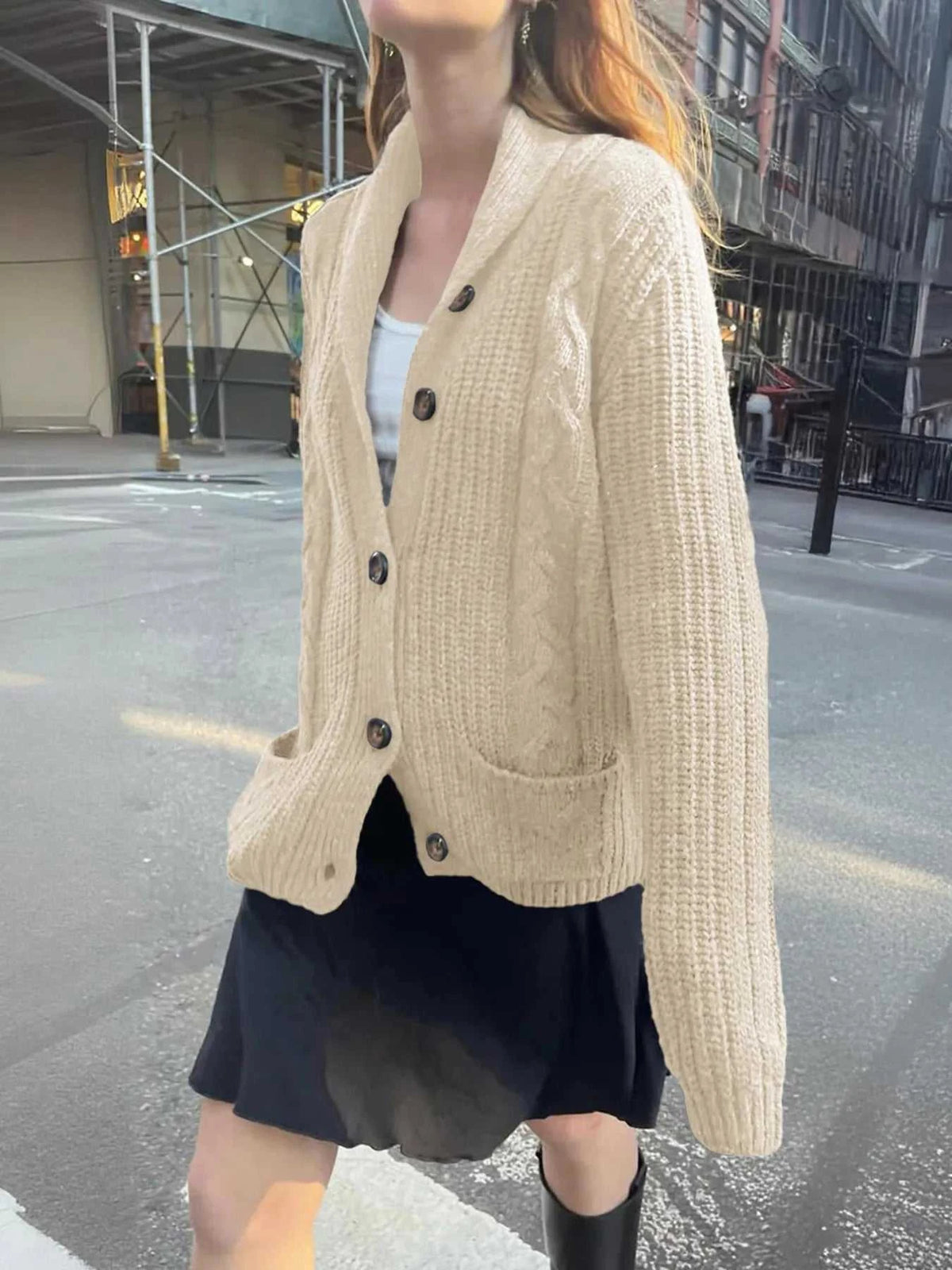 Cable Knit Button Up Cardigan 100100237685372 73 Affordable Fashion Under $100 Jerry's Apparel 