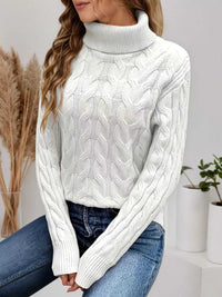 Cable Knit Turtleneck Long Sleeve Sweater 100100174532282 38 Affordable Fashion Under $100 Jerry's Apparel 