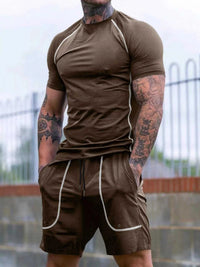 Men's Full Size Casual Short Sleeve T-Shirt and Shorts Set Plus Size 100400699145401 35 Affordable Fashion Under $100 Jerry's Apparel 