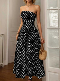 Polka Dot Strapless Maxi Dress 100100244144250 39 Affordable Fashion Under $100 Jerry's Apparel 