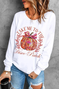 Graphic Round Neck Long Sleeve Sweatshirt