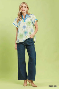 Umgee Floral Flutter Sleeve Blouse 100100582931103 47 Affordable Fashion Under $100 Jerry's Apparel 