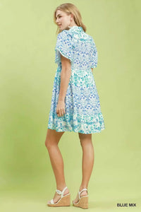 Umgee Mixed Floral Tiered Mini Dress with Flutter Sleeves 100100196711598 66 Affordable Fashion Under $100 Jerry's Apparel 