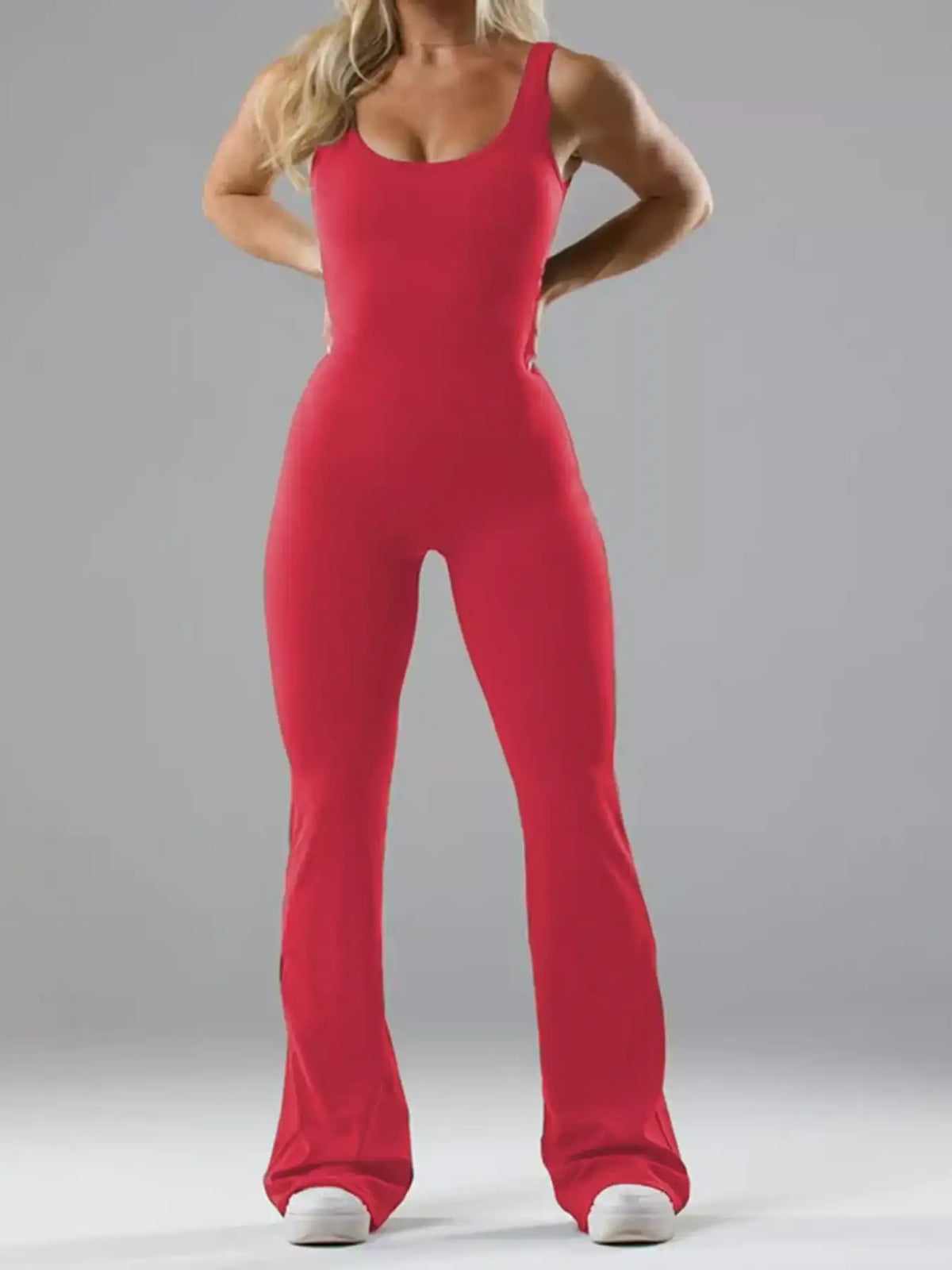 Seamless Scoop Neck Active Jumpsuit with Flared Leg Design 101006359860256 23 Affordable Fashion Under $100 Jerry's Apparel 