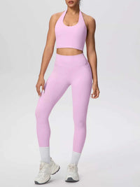 Halter Neck Crop Top and High-Waisted Leggings Active Set 101006684139191 85 Affordable Fashion Under $100 Jerry's Apparel 