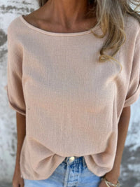 Full Size Loose Fit Short Sleeve T-Shirt Plus Size