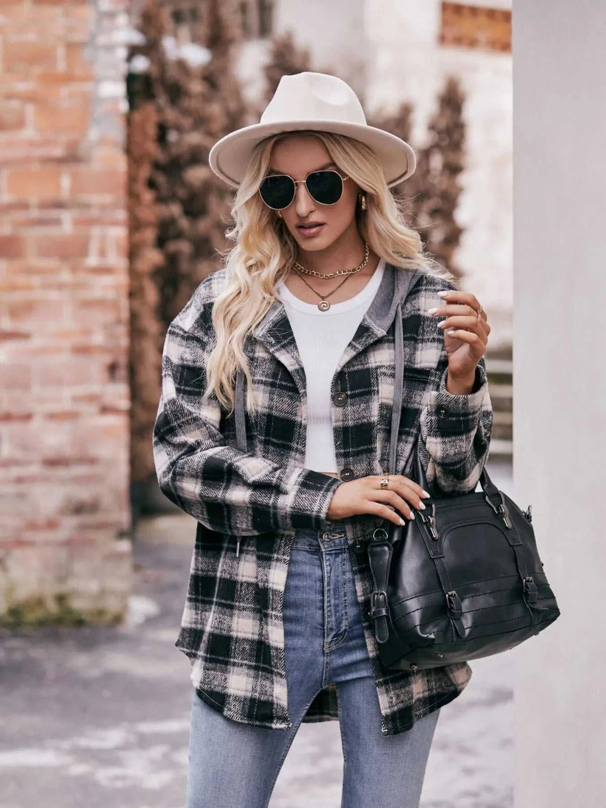 Oversized Plaid Button Up Shacket 100100074094768 50 Affordable Fashion Under $100 Jerry's Apparel 