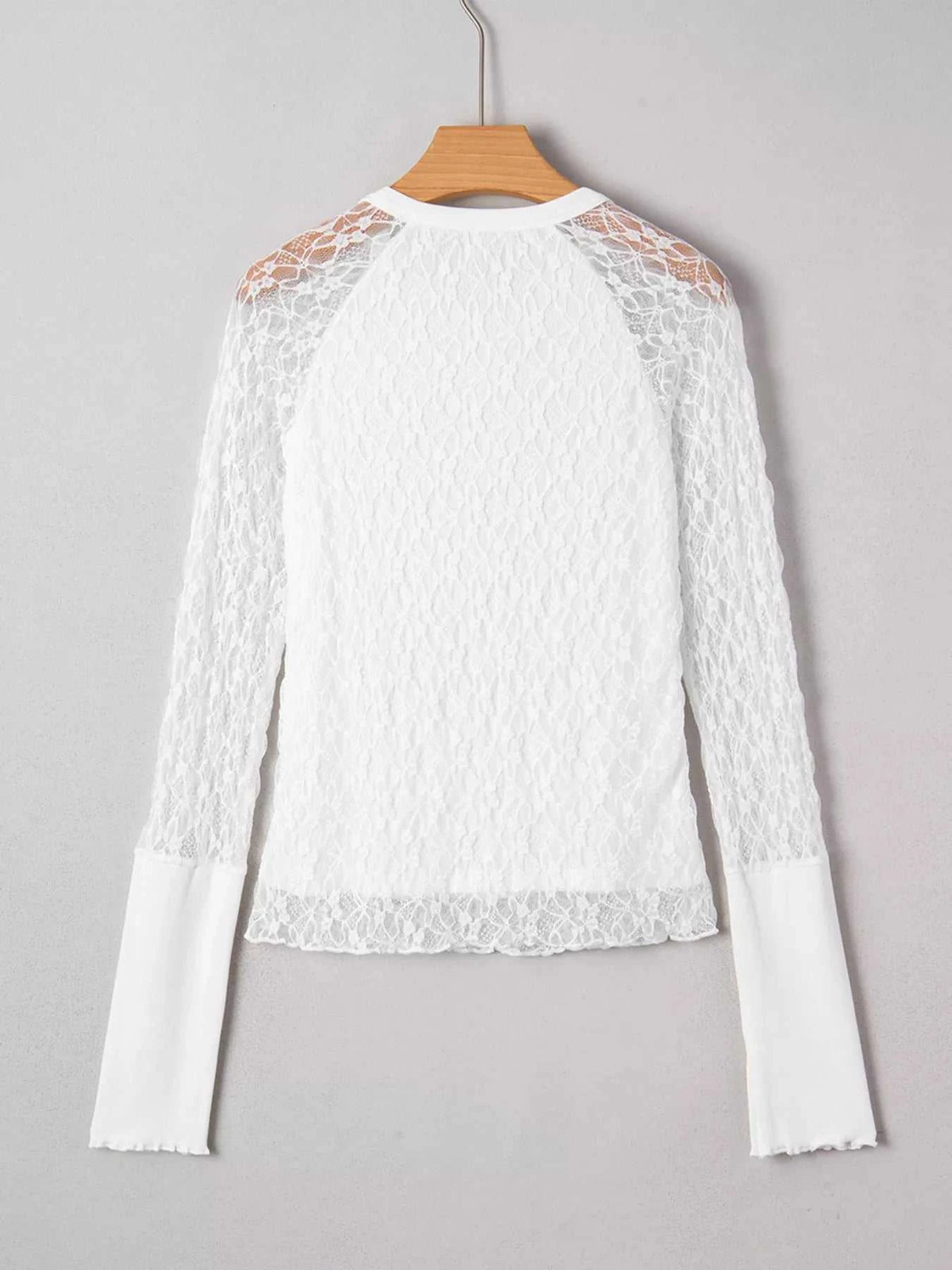 Sheer Lace Long Sleeve Slim Henley Top 100100913618351 35 Affordable Fashion Under $100 Jerry's Apparel 