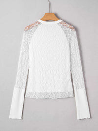 Sheer Lace Long Sleeve Slim Henley Top 100100913618351 35 Affordable Fashion Under $100 Jerry's Apparel 