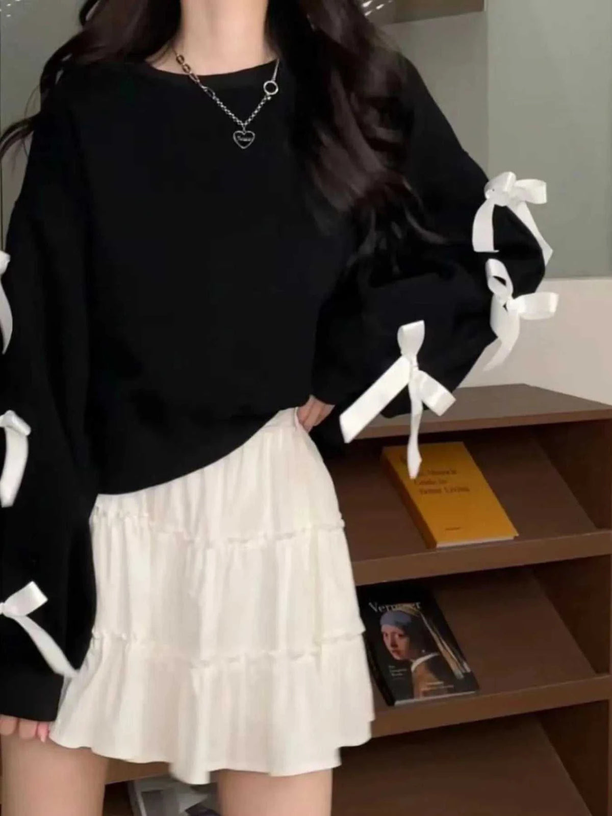 Bow-Detailed Sleeve Round Neck Sweatshirt 100100371621745 31 Affordable Fashion Under $100 Jerry's Apparel 