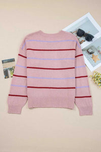 Striped Drop Shoulder Long Sleeve Sweater 100100465681268 45 Affordable Fashion Under $100 Jerry's Apparel 