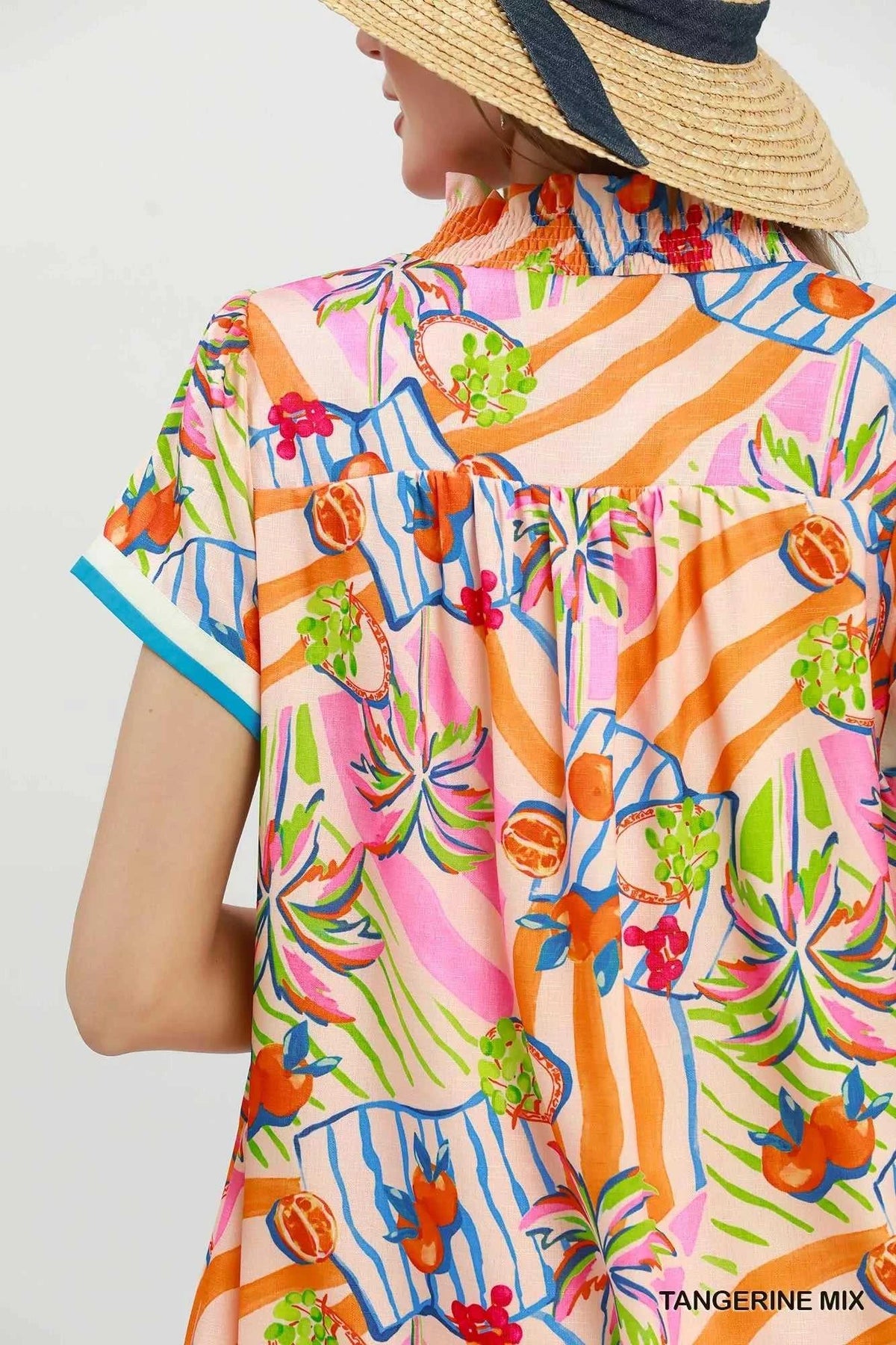 Umgee Tropical Print Collared Shift Dress 100100754721828 57 Affordable Fashion Under $100 Jerry's Apparel 
