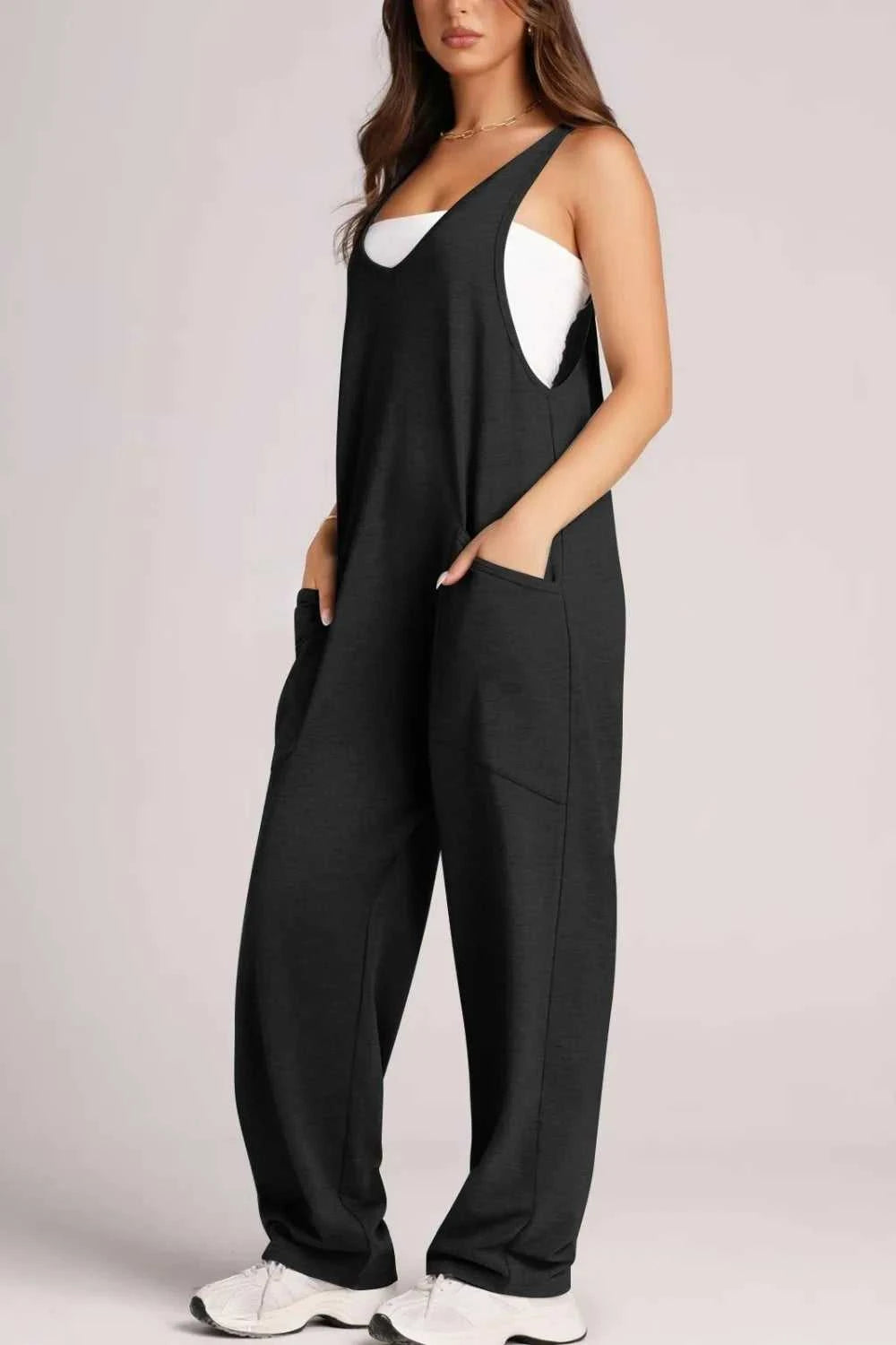 Lovelet Wide Strap Jumpsuit with Pockets 100100197263170 33 Affordable Fashion Under $100 Jerry's Apparel 