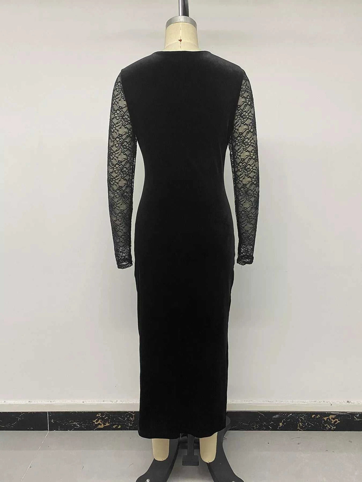 Elegant Lace and Velvet Midi Dress 100100555339596 39 Affordable Fashion Under $100 Jerry's Apparel 