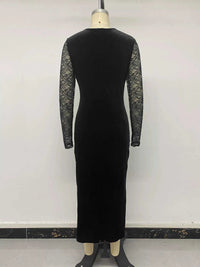 Elegant Lace and Velvet Midi Dress 100100555339596 39 Affordable Fashion Under $100 Jerry's Apparel 