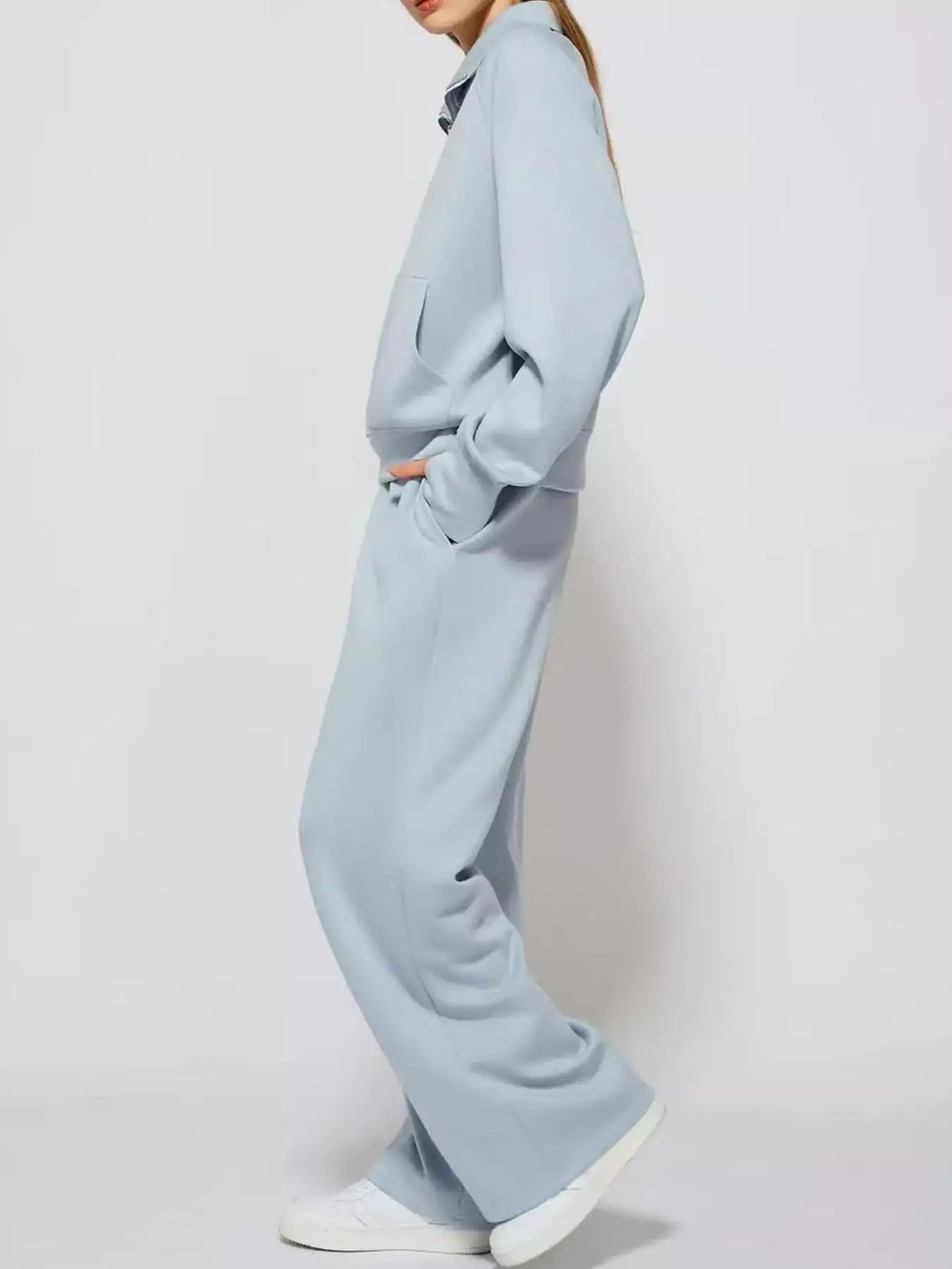 Half-Zip Sweatshirt and Wide-Leg Pants Set 101001840100593 40 Gifts for Her Jerry's Apparel 