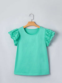 Eyelet Lace Ruffled Cap Sleeve Top 100100198342776 31 Affordable Fashion Under $100 Jerry's Apparel 