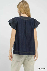 Umgee Cap Sleeve Denim Top 100100726521514 57 Affordable Fashion Under $100 Jerry's Apparel 