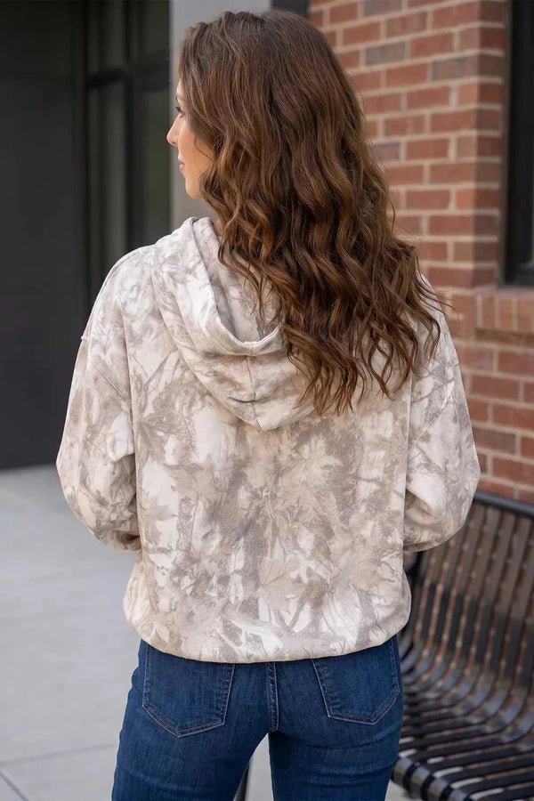 Abstract Print Ribbed Cuffs Hem Long Sleeve Hoodie 100100822662366 41 Affordable Fashion Under $100 Jerry's Apparel 