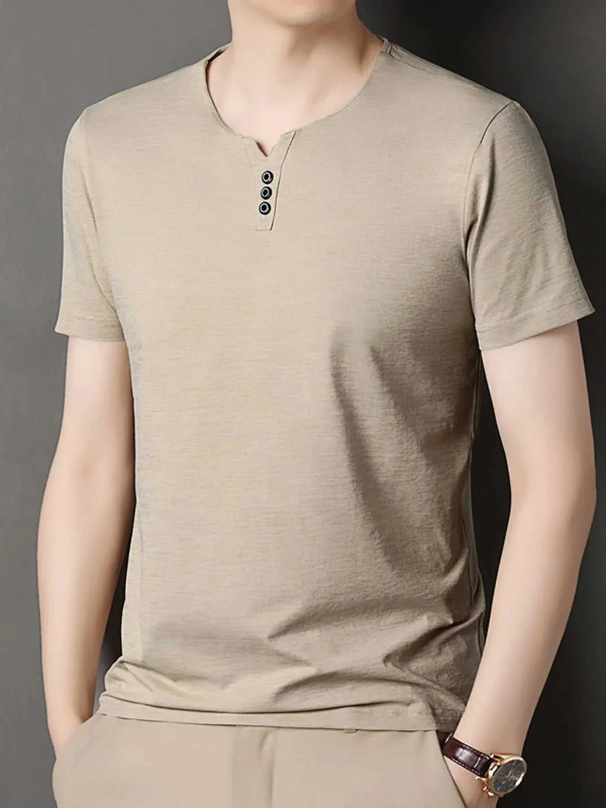 Men's Decor Button Short Sleeve T-Shirt 100400481596480 27 Affordable Fashion Under $100 Jerry's Apparel 