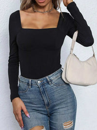 Square Neck Long Sleeve Bodysuit 100100815021205 33 Affordable Fashion Under $100 Jerry's Apparel 