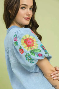 Umgee Embroidered Puff Sleeve Top 100100345841904 55 Affordable Fashion Under $100 Jerry's Apparel 