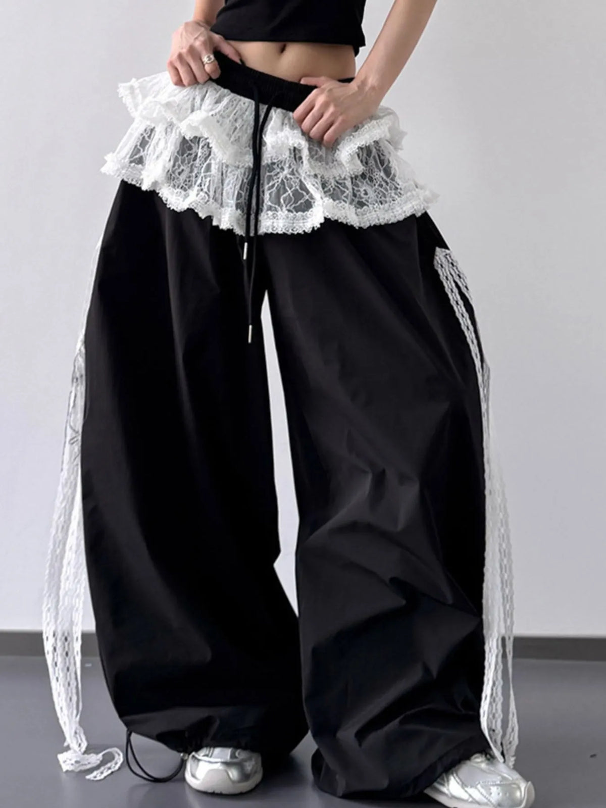 Drawstring Wide Leg Pants