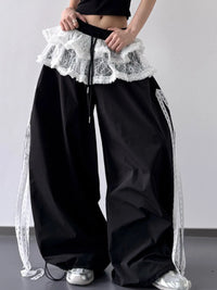 Drawstring Wide Leg Pants
