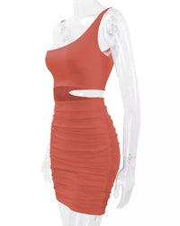 One-Shoulder Cutout Ruched Bodycon Mini Dress 101001098960768 27 Gifts for Her Jerry's Apparel 