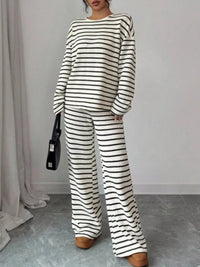 Striped Relaxed Fit Top and Pants Set 101002581867183 66 Affordable Fashion Under $100 Jerry's Apparel 