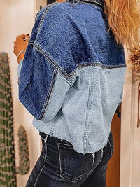 Raw Hem Two-Tone Denim Jacket 101003413721765 54 Affordable Fashion Under $100 Jerry's Apparel 
