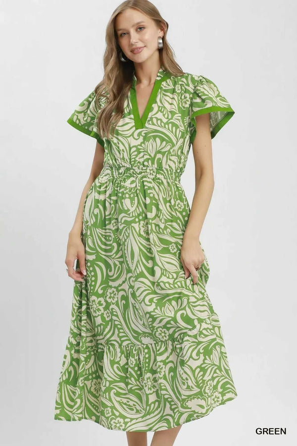Umgee Paisley Print Midi Dress with Side Pockets 100100692581561 62 Affordable Fashion Under $100 Jerry's Apparel 