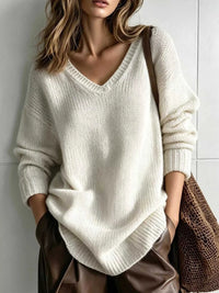 V-Neck Dropped Shoulder Sweater 101002004477831 44 Affordable Fashion Under $100 Jerry's Apparel 