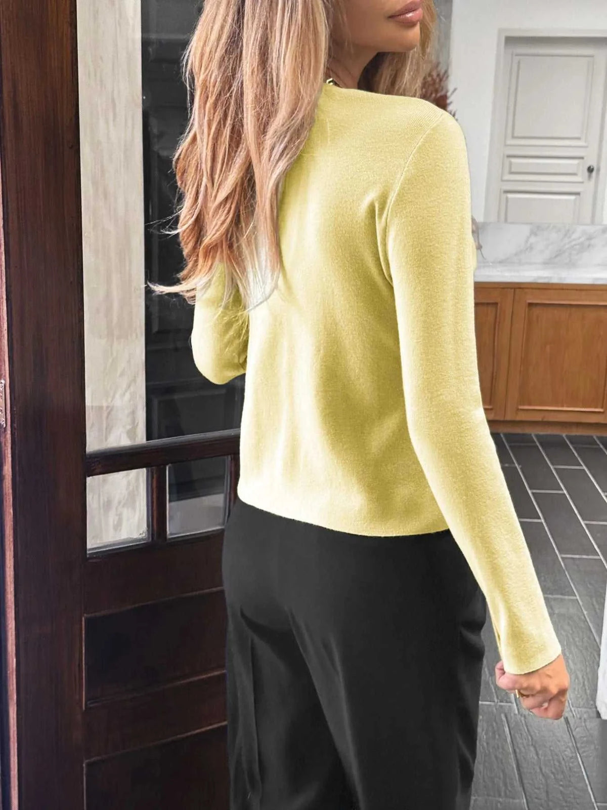 Button-Up Long Sleeve Knit Cardigan 100100340510028 56 Affordable Fashion Under $100 Jerry's Apparel 