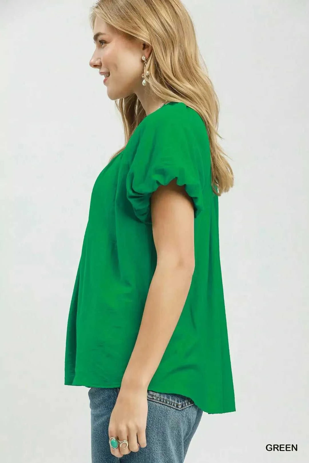 Umgee Gathered V-Neck Top 100100167581635 49 Affordable Fashion Under $100 Jerry's Apparel 