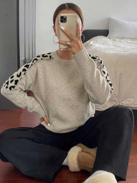 Leopard Round Neck Sweater 100100975897355 41 Affordable Fashion Under $100 Jerry's Apparel 