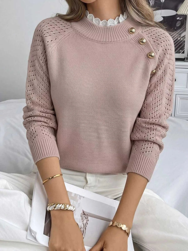 Openwork Mock Neck Sweater 101002976947827 57 Affordable Fashion Under $100 Jerry's Apparel 