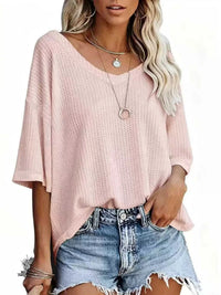 Waffle Knit V-Neck Short Sleeve T-Shirt 100100993990875 26 Affordable Fashion Under $100 Jerry's Apparel 