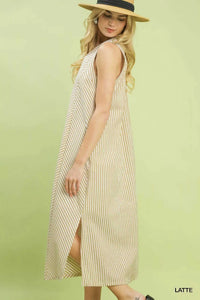 Umgee Chevron Stripe Sleeveless Midi Dress 100100412351421 62 Affordable Fashion Under $100 Jerry's Apparel 