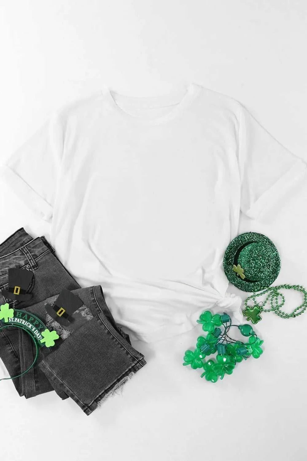 Round Neck Rolled Sleeve T-Shirt 100100679191849 23 Affordable Fashion Under $100 Jerry's Apparel 