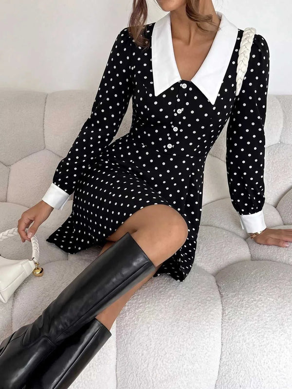 Polka Dot Peter Pan Collar Dress 100100006908393 52 Affordable Fashion Under $100 Jerry's Apparel 
