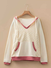 Crochet Panel Kangaroo Pocket Hoodie 100100680471392 52 Affordable Fashion Under $100 Jerry's Apparel 