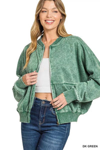 Zenana Acid Washed Fleece Jacket 100100399111685 44 Affordable Fashion Under $100 Jerry's Apparel 