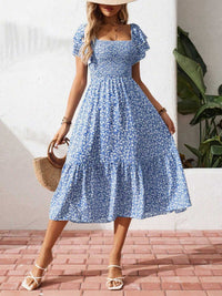 Floral Print Smocked Ruffle Sleeves Dress 100100039252836 42 Affordable Fashion Under $100 Jerry's Apparel 