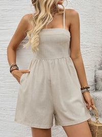 Smocked Back Spaghetti Strap Romper 100100260221608 30 Affordable Fashion Under $100 Jerry's Apparel 