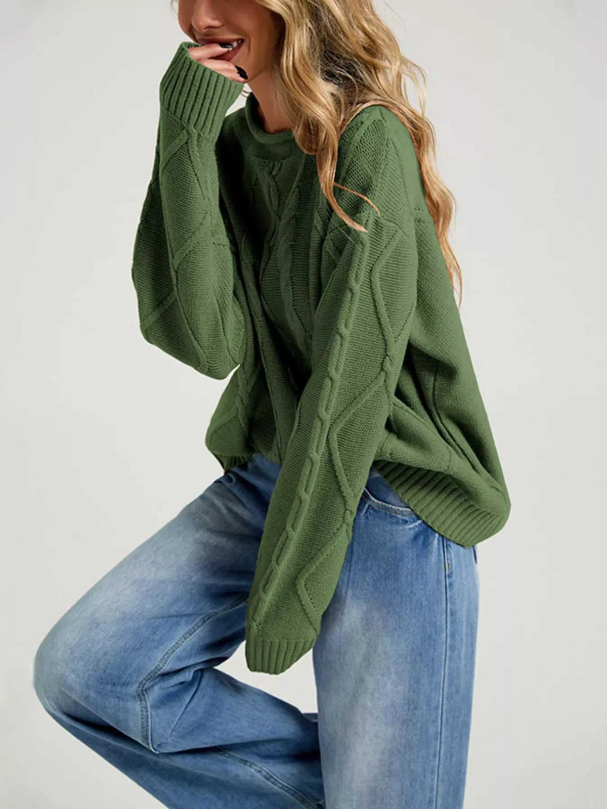 Cable Knit Ribbed Hem Sweater 100100212875190 49 Affordable Fashion Under $100 Jerry's Apparel 